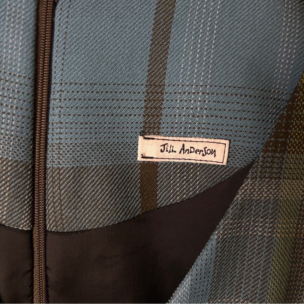 NWT’s Vintage Jill Anderson NYC Bespoke Blue Plaid Westwood Grunge Sheath Dress - Picture 9 of 9